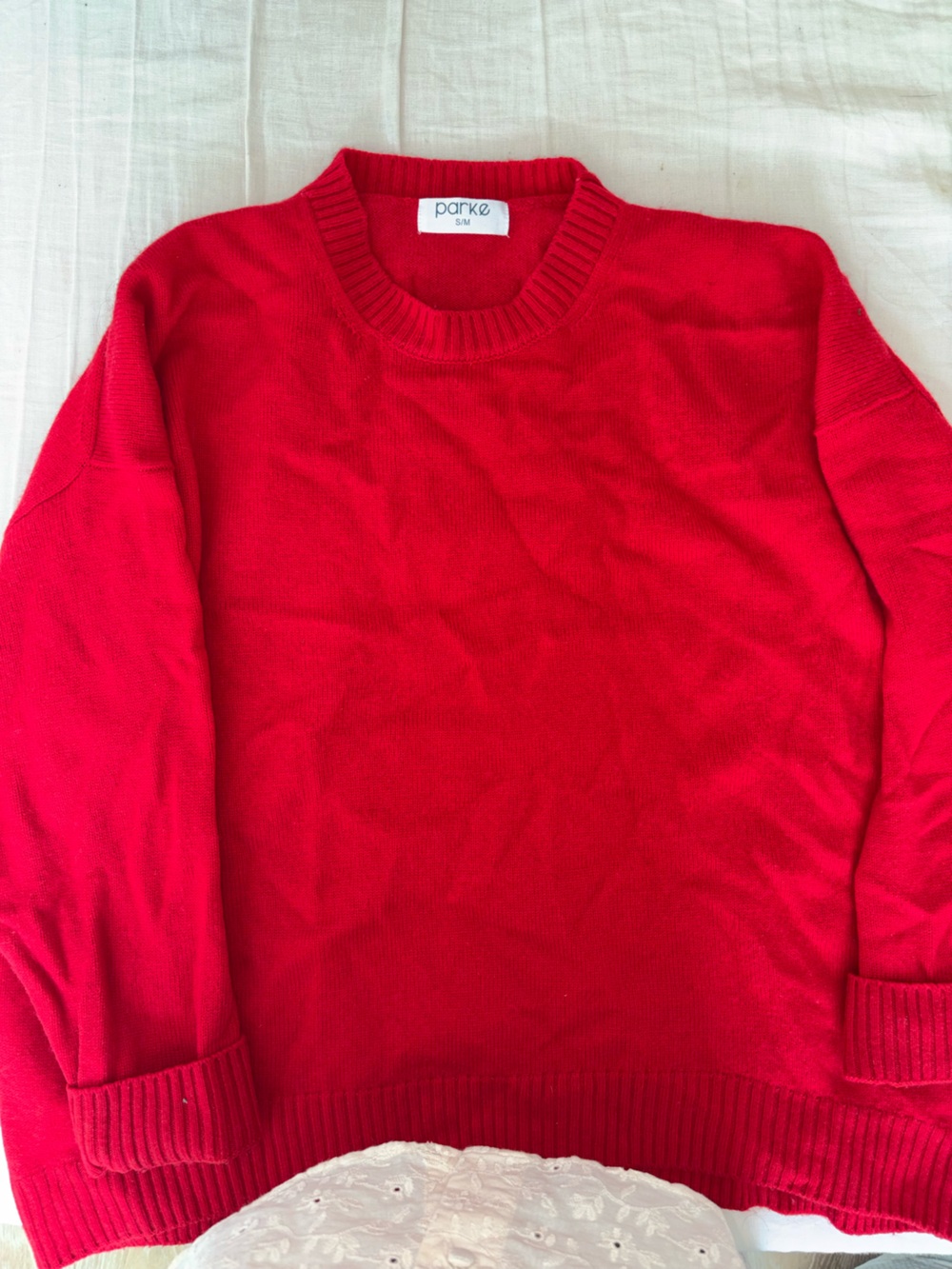Parke Red Crewneck Cashmere Sweater